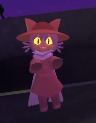 Niko OneShot smiling at the camera. Anthro Cat wearing a hat and long robe.